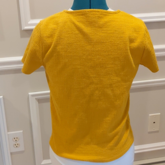 J Crew Soft Mustard Yellow Crop Top Tie XS - Picture 6 of 9